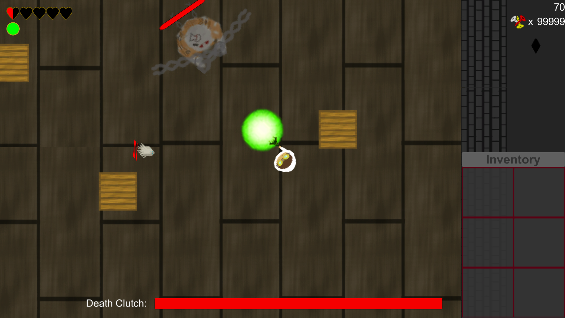 Death Clutch swings his ghostly chains at the player!