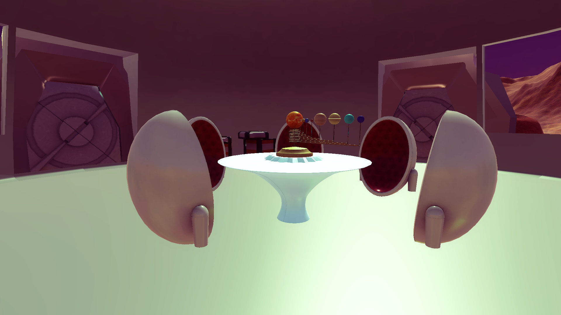 Picture of an orrery on a table