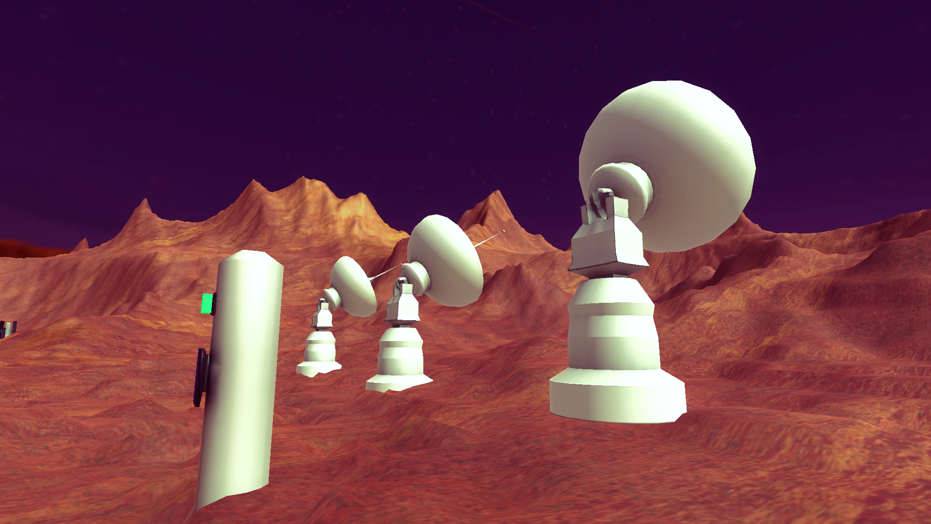 Picture of the radio telescopes after animation